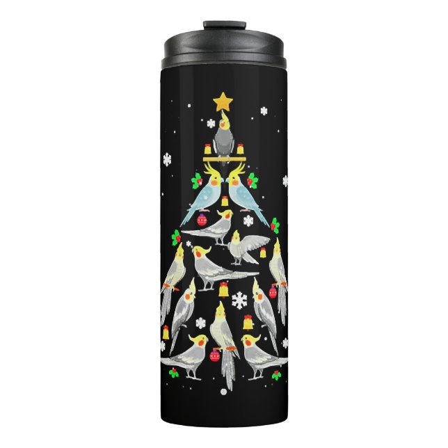 Termo Cockatiel Árbol de Navidad Funny Cockatiel Bird Ch (Anverso)
