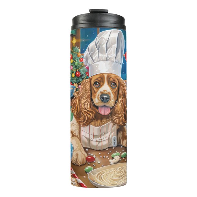 Termo Cocker inglés Spaniel Holiday Baking: Navidades (Anverso)