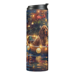 Termo Cocker Spaniel Viaje Festivo de Navidad