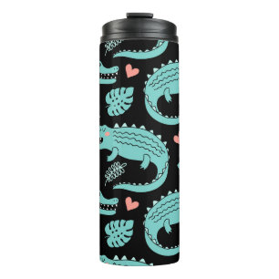 Termo Cocodrilos personalizados, lindo patrón sin costur