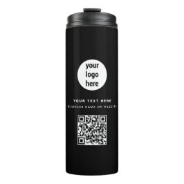 Termo Código QR Logo de negocios Negro Minimalista moder