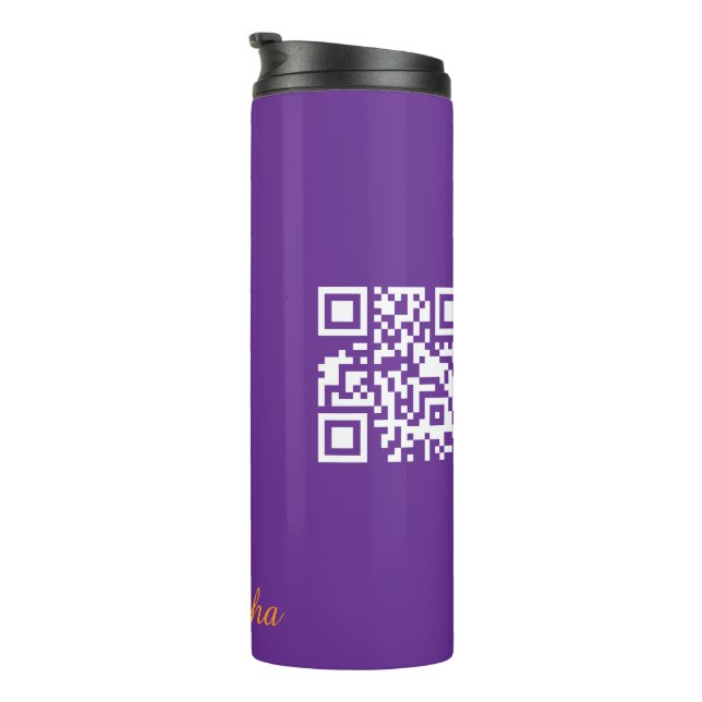 Termo código qr personalizado Elegante Tumbler Business  (Rotado hacia la derecha)