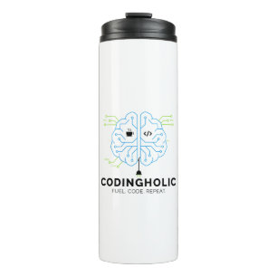Termo Codingholic Developer Alimmenta Tu Cerebro