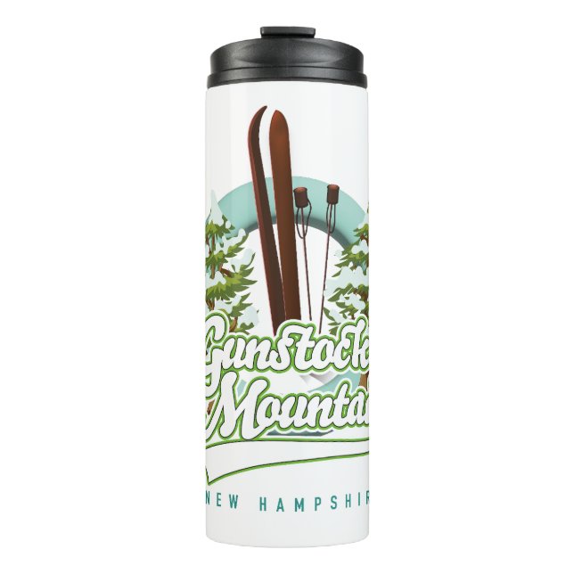 Termo Coffee del poster de esquí Gunstock Mountain New H (Anverso)
