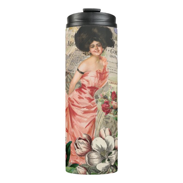Termo Coffee Lady Victorian Mujer Rosa Clásica (Anverso)