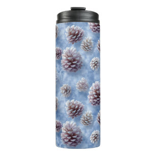 Termo Cojín decorativo de patrón de pineconas azules esc