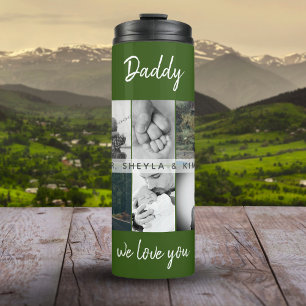 Termo Colage de fotos de padre con hijos y familia