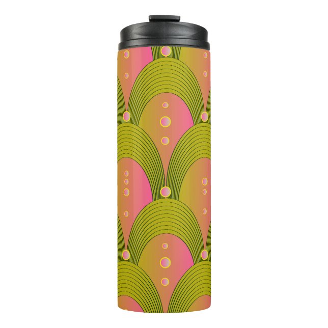 Termo Colas de arcos de fantasía verde rosado (Anverso)