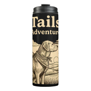 Termo Colas de perro de aventura Camiseta divertida para