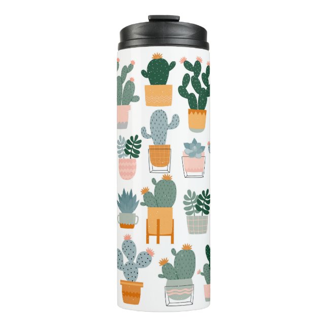 Termo Colección Cactus en diseño de ollas (Anverso)