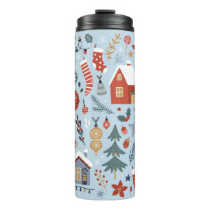 Termo Colección de elementos decorativos de invierno pa