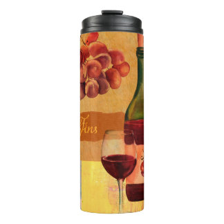 Termo Colección de vinos de estilo vintage con dibujo de