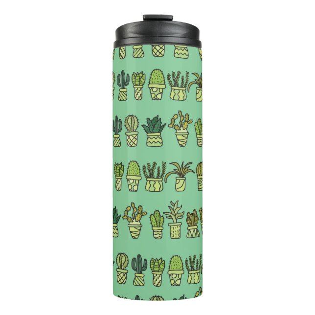 Termo Colección dibujada a mano con garabatos de cactus. (Anverso)