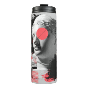 Termo Collage de arte contemporáneo con cabeza de estatu