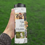 Termo Collage de fotos, eres la única mármol gris<br><div class="desc">Tumbler térmico moderno que puede hacer único con su propio collage de fotos. El diseño está decorado con un fondo de mármol, pintado de acuarela, en tonos blancos, negros y grises. En el centro, la frase dice "tú eres el" en la moderna tipografía de escritura informal y de tamaño excesivo....</div>