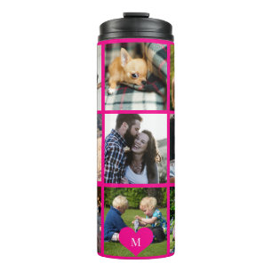 Termo Collage de fotos monograma personalizado moderno r