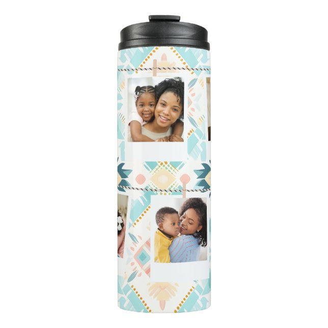 Termo Collage de fotos personalizado boho Tumbler person (Anverso)