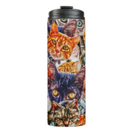 Termo Collage de gato colorido