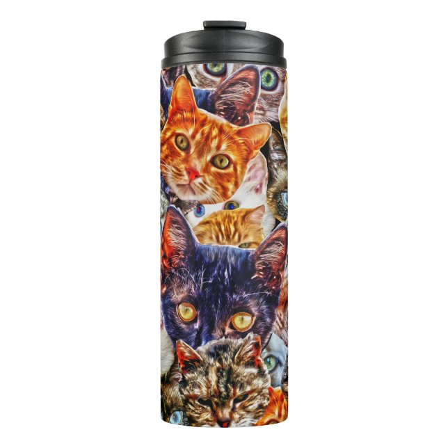 Termo Collage de gato colorido (Anverso)