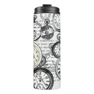 Termo Collage de reloj de bolsillo victoriano Alicia en 