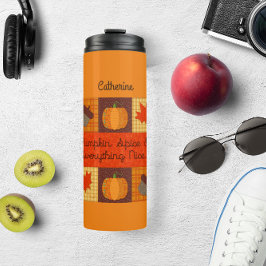 Termo Collage personalizado de la piel de calabaza