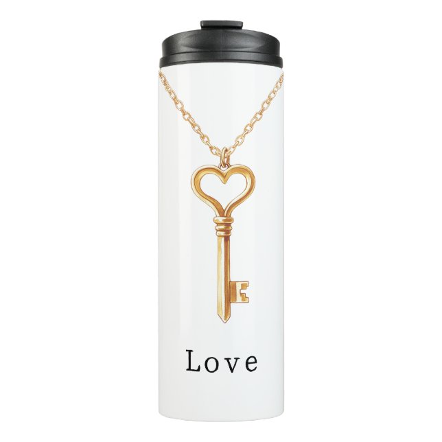 Termo Collar de Corazón con Cadena de Oro Amor (Anverso)