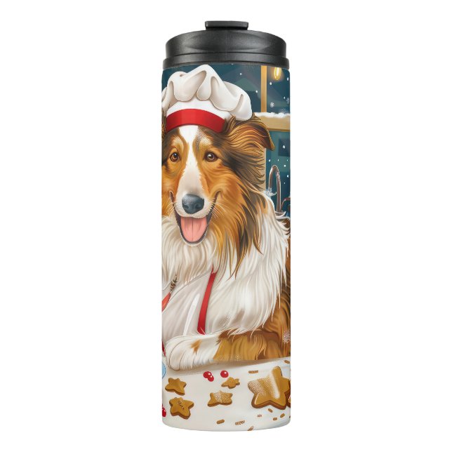 Termo Collie Holiday Baking: Navidades festivos (Anverso)