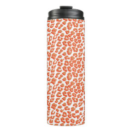 Termo Color ámbar e impresión de leopardo blanco