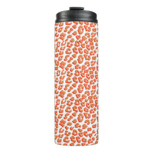 Termo Color ámbar e impresión de leopardo blanco