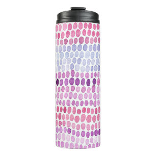 Termo Color de agua rayado: Polka gris rosado