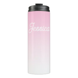 Termo Color Rosa Claro Ombre (Editable) y tu texto
