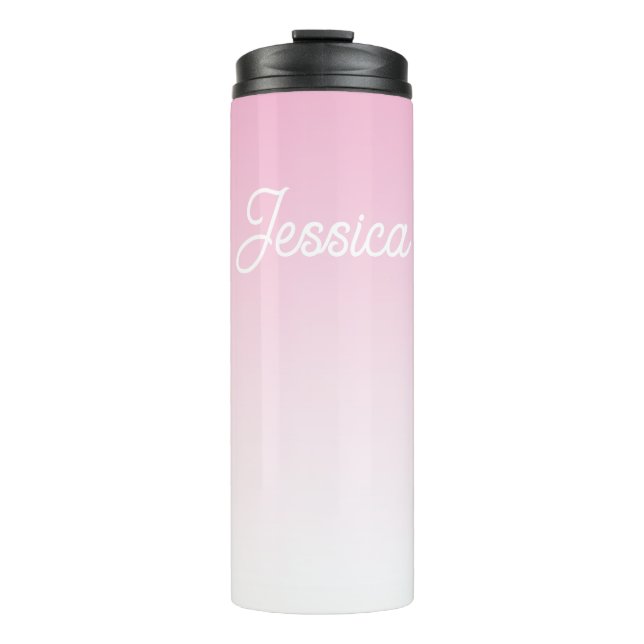 Termo Color Rosa Claro Ombre (Editable) y tu texto (Anverso)