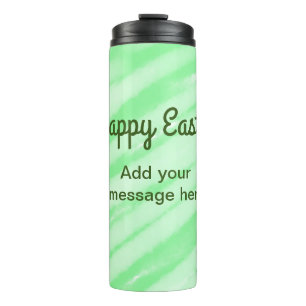 Termo Colores de agua verdes felices Pascua agregar mens