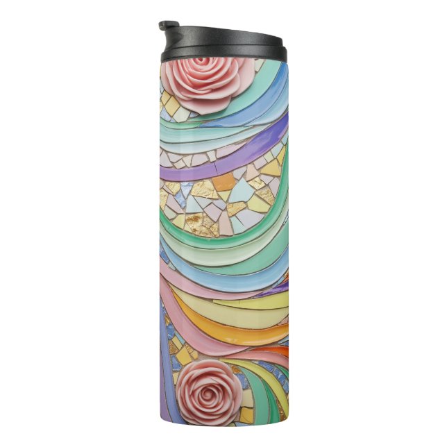 Termo Colores florales mosaico (Rotado hacia la derecha)
