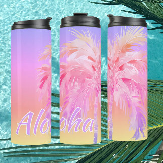 Termo Colores Tropicales Taza Térmica de Palma Aloha