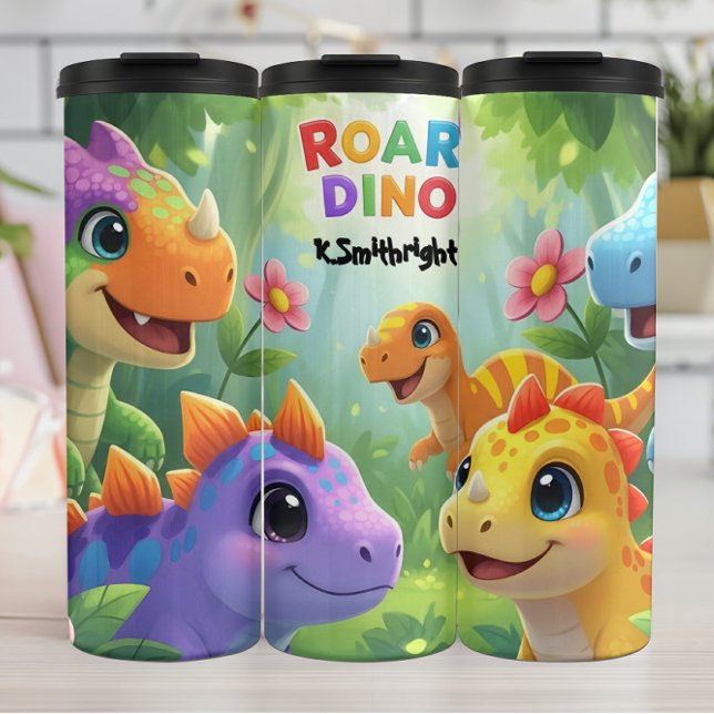 Termo Colorful Baby Dinosaurs Roar Forest (Subido por el creador)
