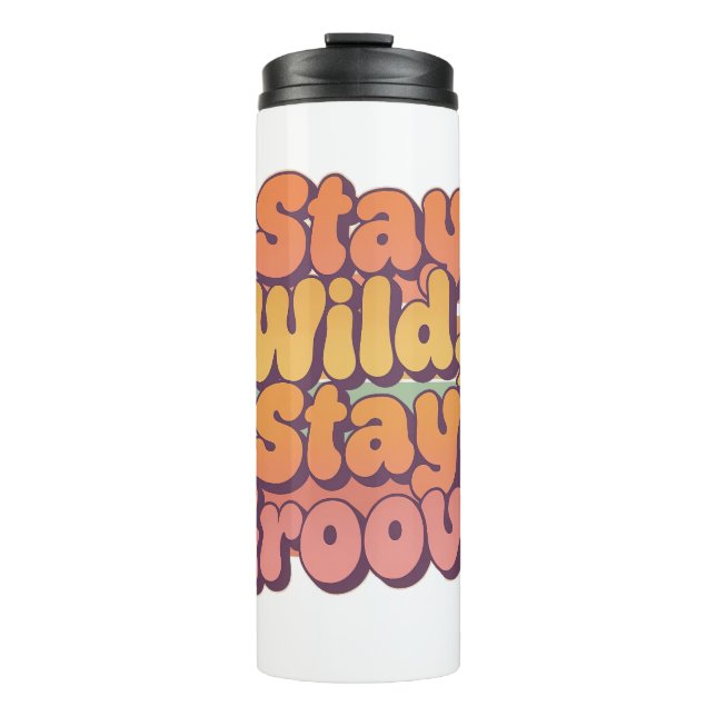 Termo Colorful Boho Retro Stay Wild Stay Groovy (Anverso)