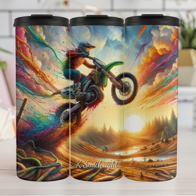 Termo Colorful Motocross Sunset Art Explosion (Subido por el creador)