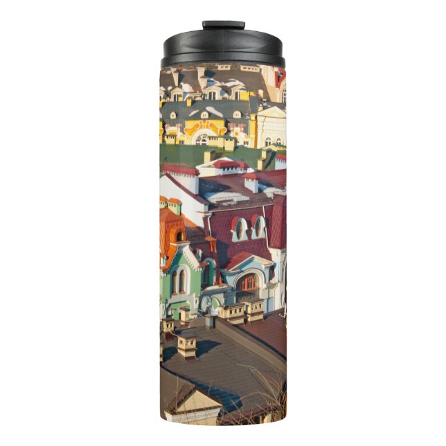 Termo Colorful roofs in winter in Kiev, Ukrainevariegate (Anverso)