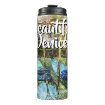 Colorida pintura góndolas de Venecia