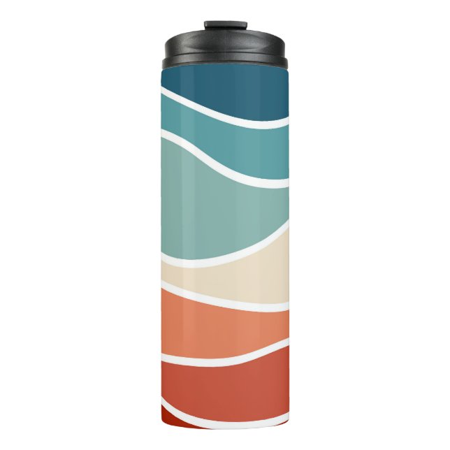 Termo Coloridas olas de estilo retro (Anverso)