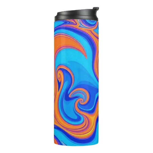 Termo Coloridas Olas Psicodélicas (Rotado hacia la izquierda)