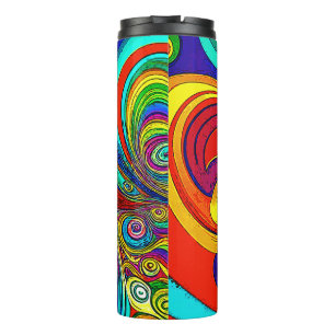 Termo Coloridas Y Groovy Arcoiris Swirls