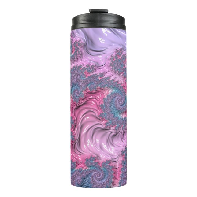 Termo Colorido Boho Hippie Groovy Trippy Pastel Fractal (Anverso)