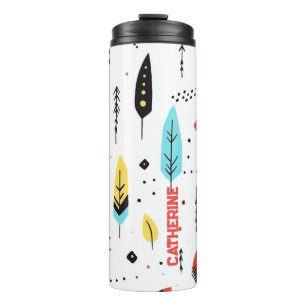 TERMO COLORIDO COLOR BLANCO MODERNO RETRO BOHO PATTERN