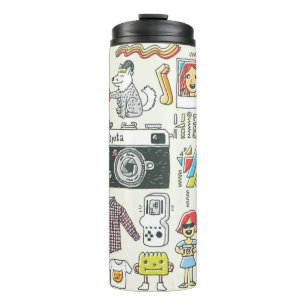 Termo Colorido conjunto de doodles dibujado a mano con h