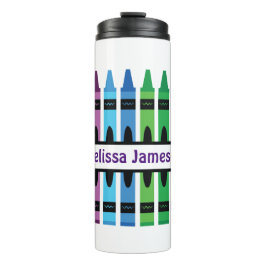 Termo Colorido de vuelta a la escuela Monograma Crayon