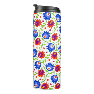 Termo Colorido Estilo Mexicano Patrón Floral Elegante Ne