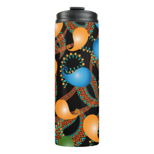 Termo Colorido floral de origen étnico 3d Paisley sin fi