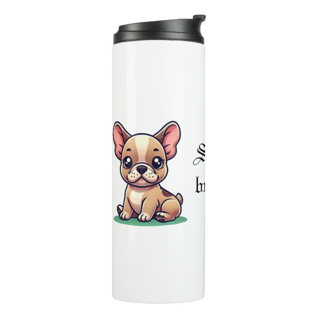 Termo Colorido gráfico de citas de Bulldog francés (Rotado hacia la izquierda)